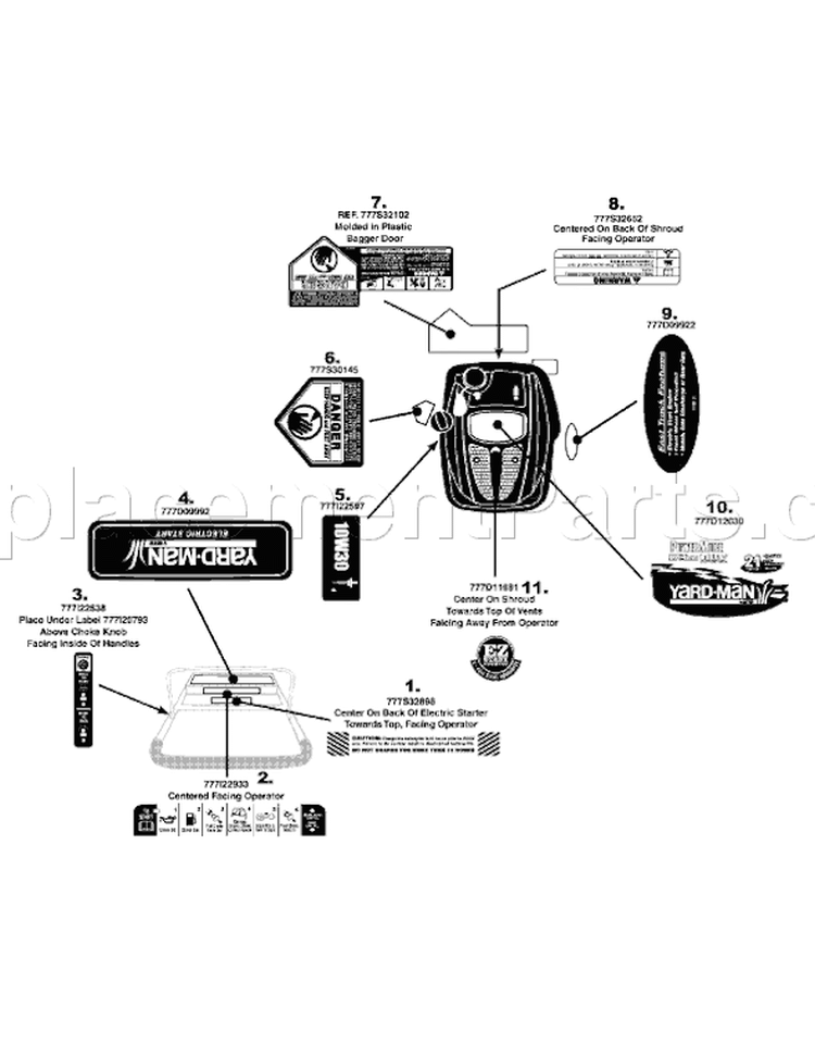 Page C Diagram and Parts List for 12AE46M3001 2008 Yard Man Lawn Mower